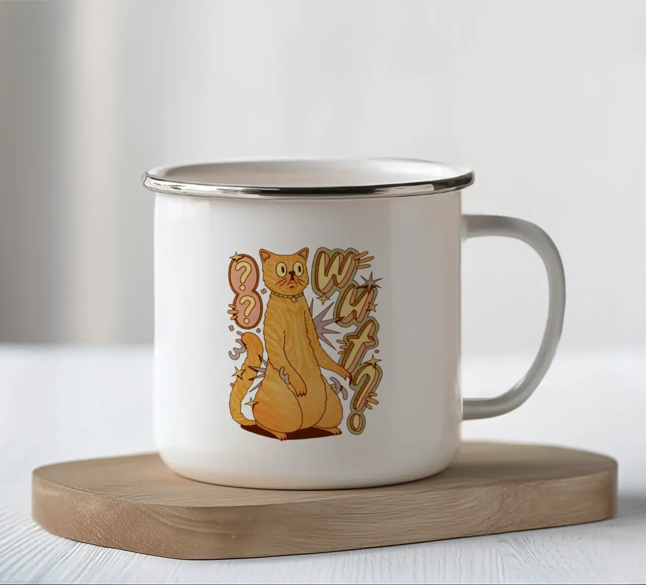 Wut? tazza in smalto da Six Legs Under