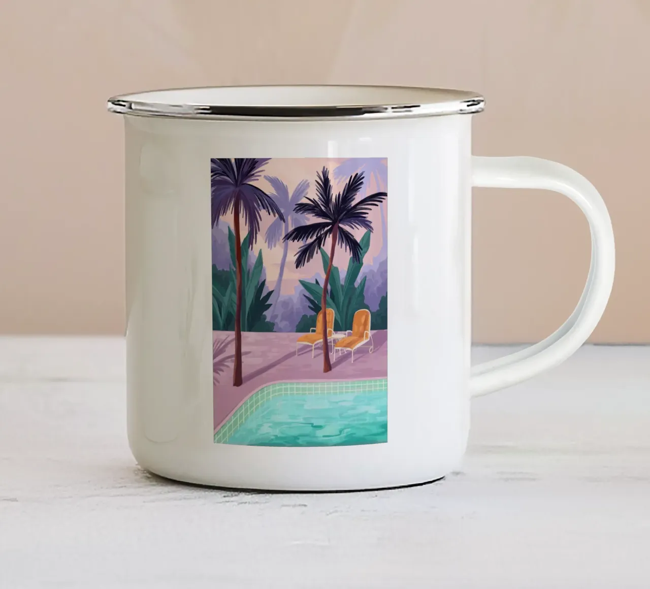 Two Sunbeds tazza in smalto da Goed Blauw