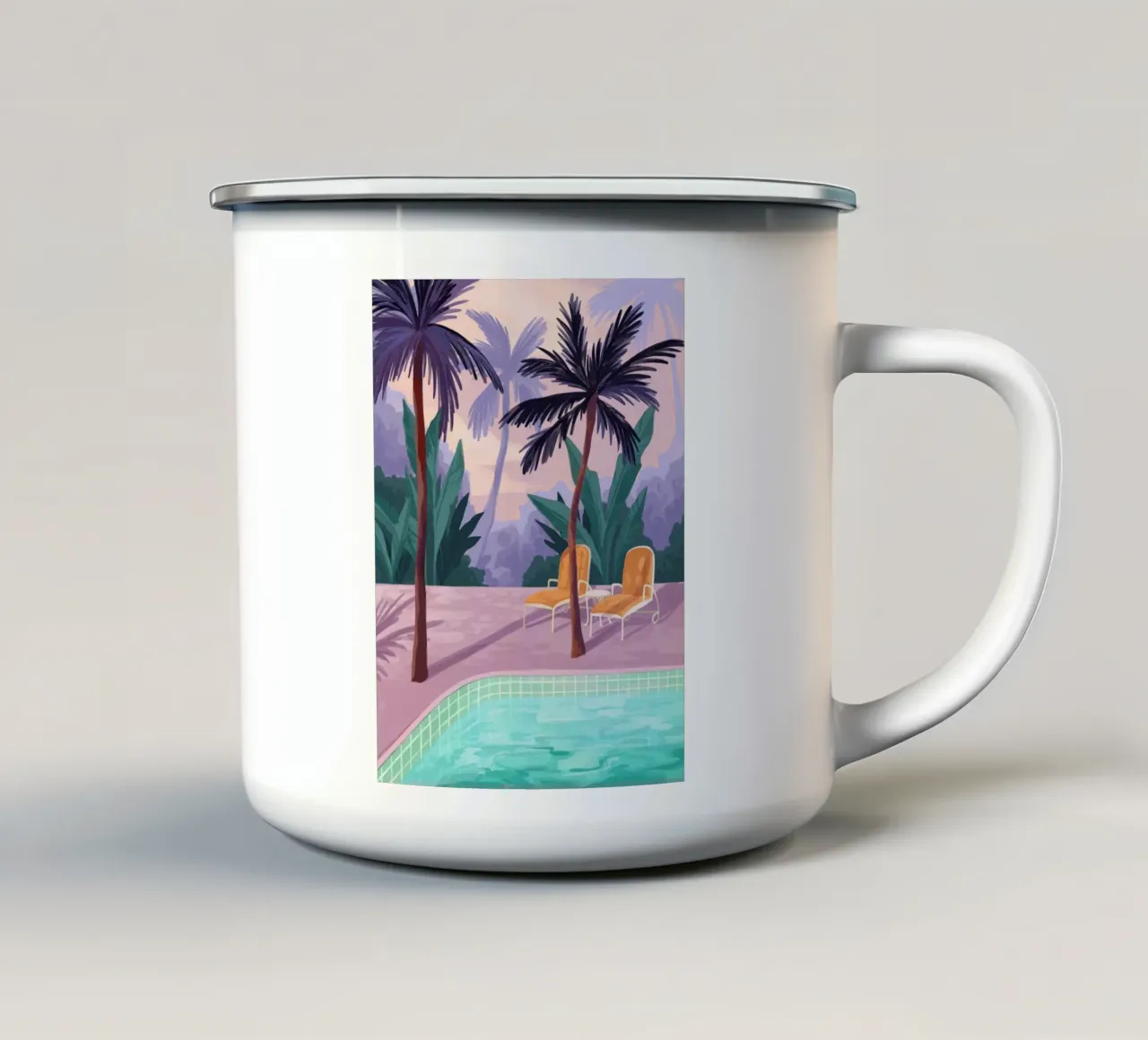 Two Sunbeds tazza in smalto da Goed Blauw