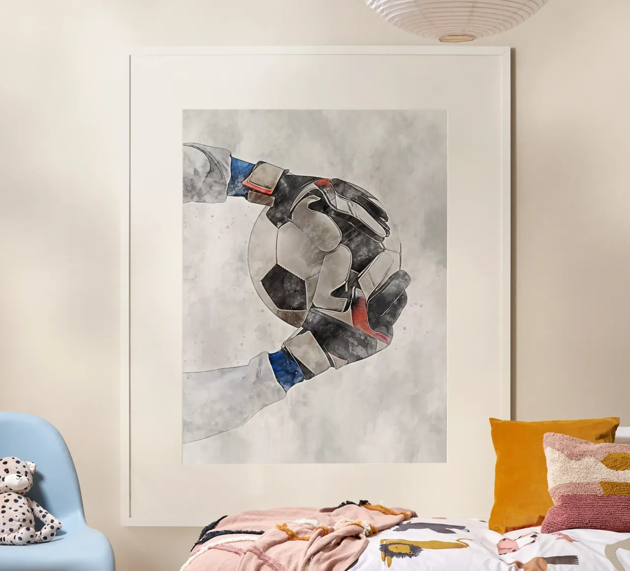Calcio - Palla per il portiere 2 poster con telaio in alluminio da Mateo