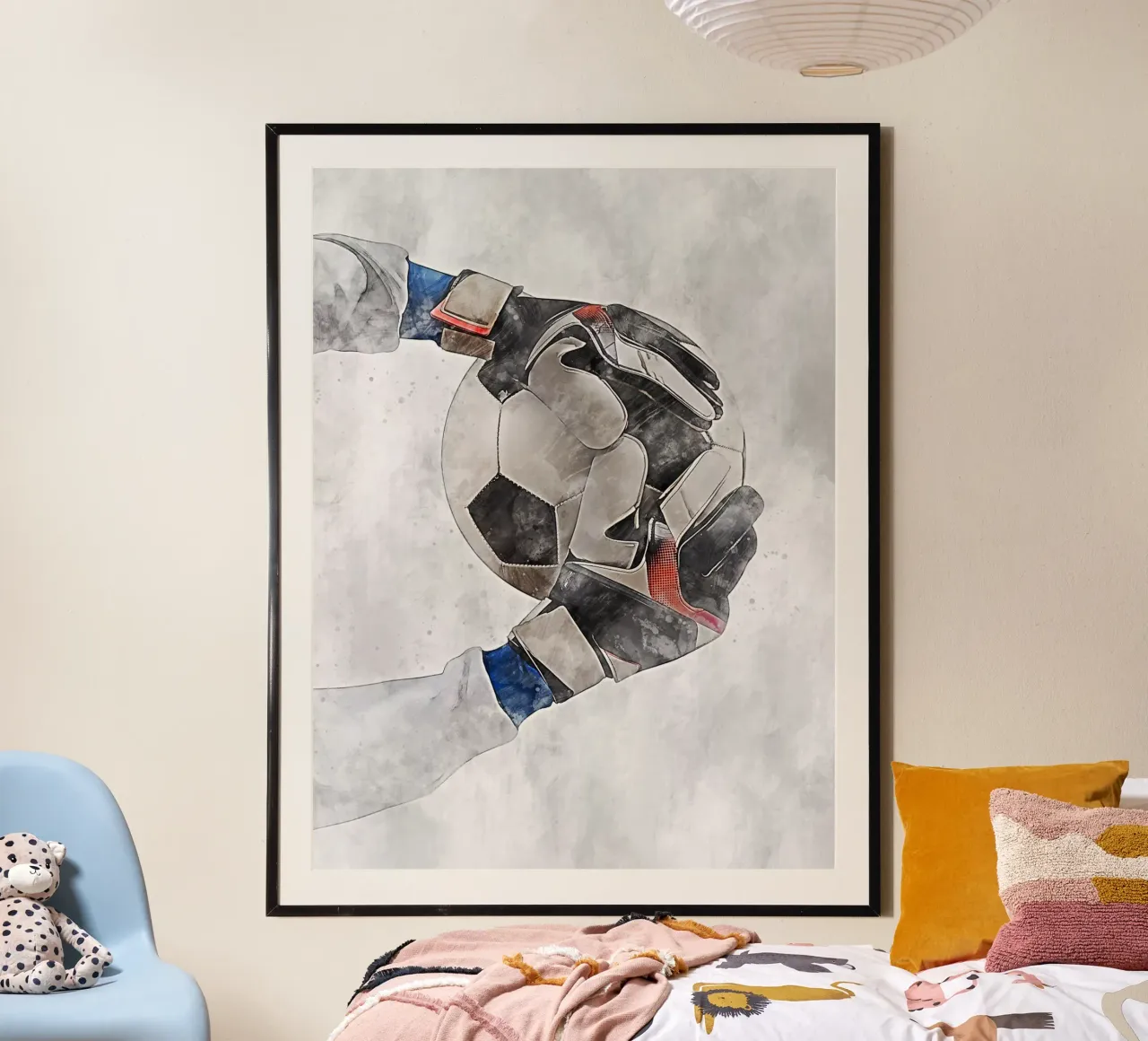 Calcio - Palla per il portiere 2 poster con telaio in alluminio da Mateo