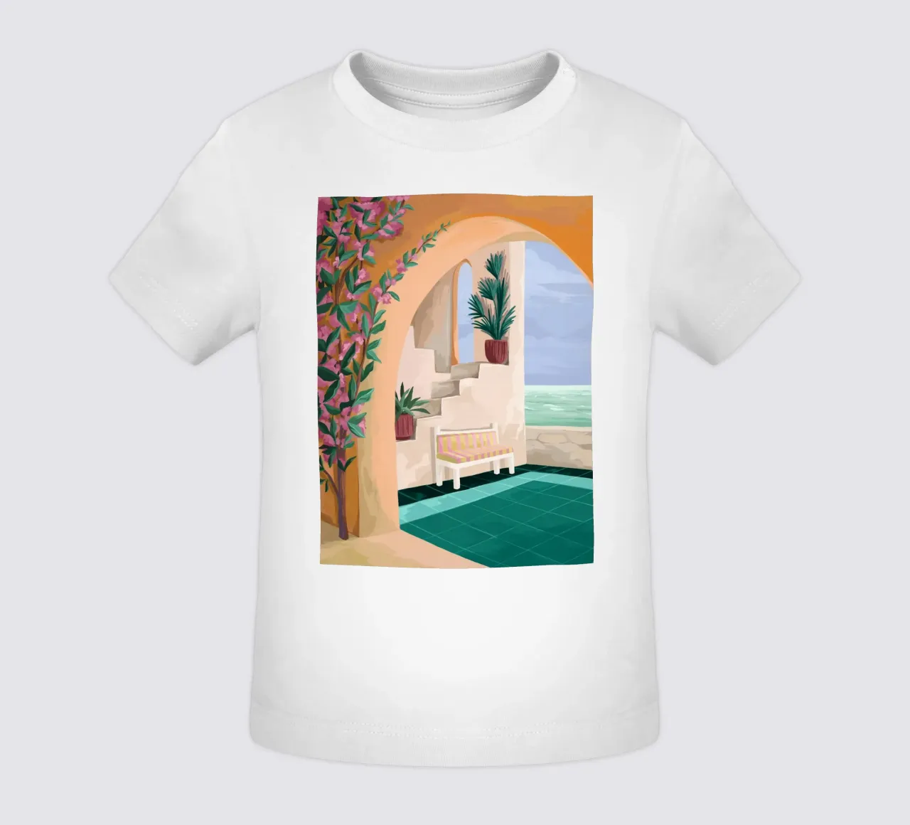 A bench with a view maglietta neonato da Goed Blauw