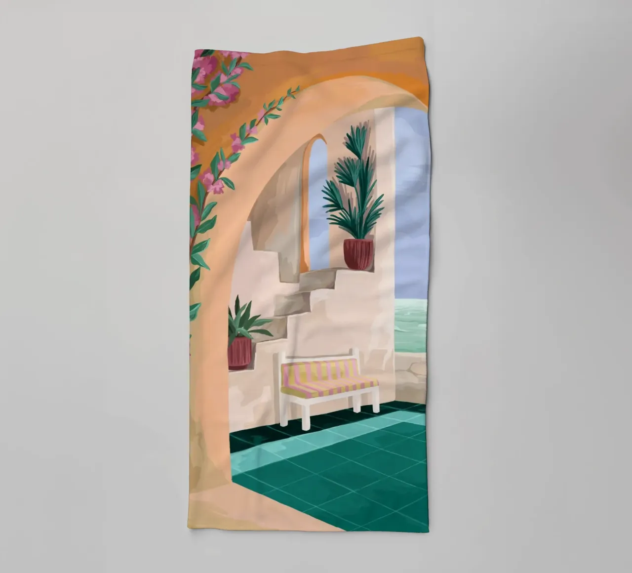 A bench with a view towel by Goed Blauw