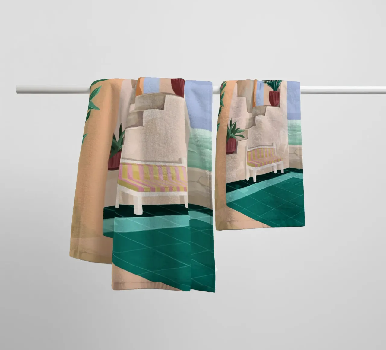 A bench with a view towel by Goed Blauw