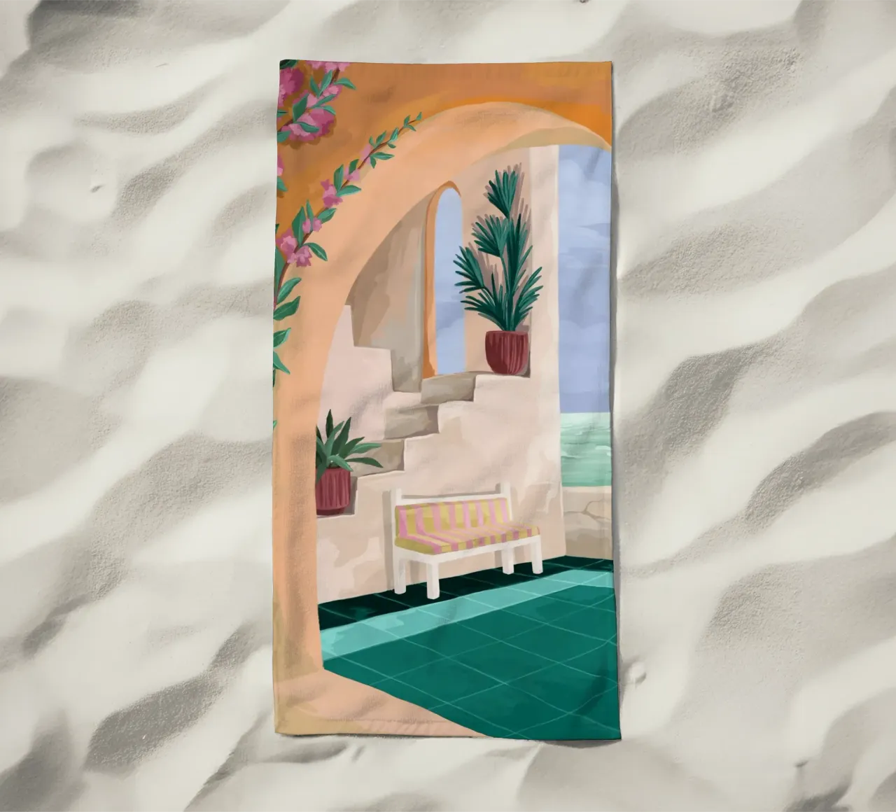 A bench with a view strandhanddoek van Goed Blauw