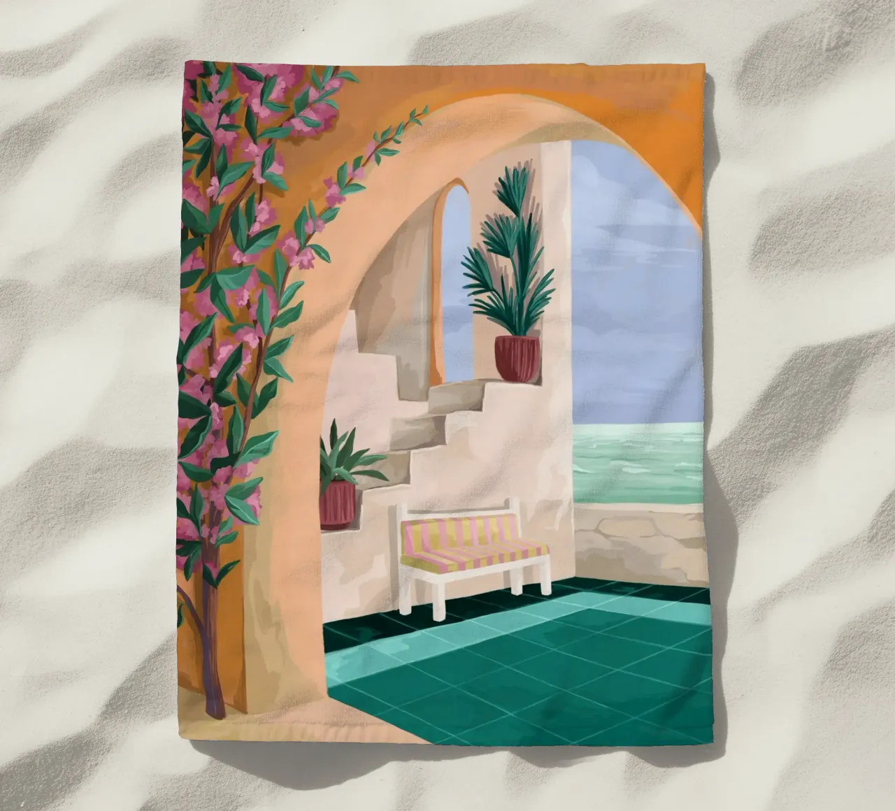 A bench with a view strandhanddoek van Goed Blauw