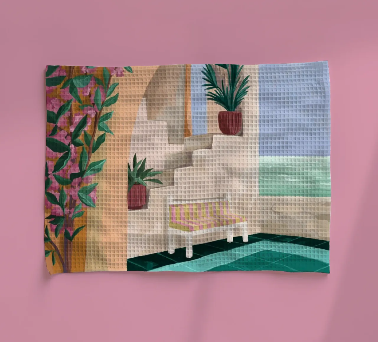 A bench with a view canovaccio da cucina da Goed Blauw