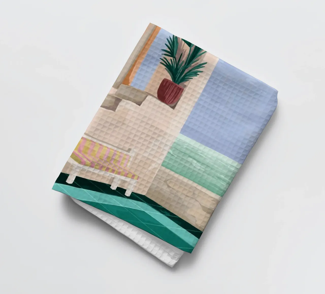 A bench with a view canovaccio da cucina da Goed Blauw