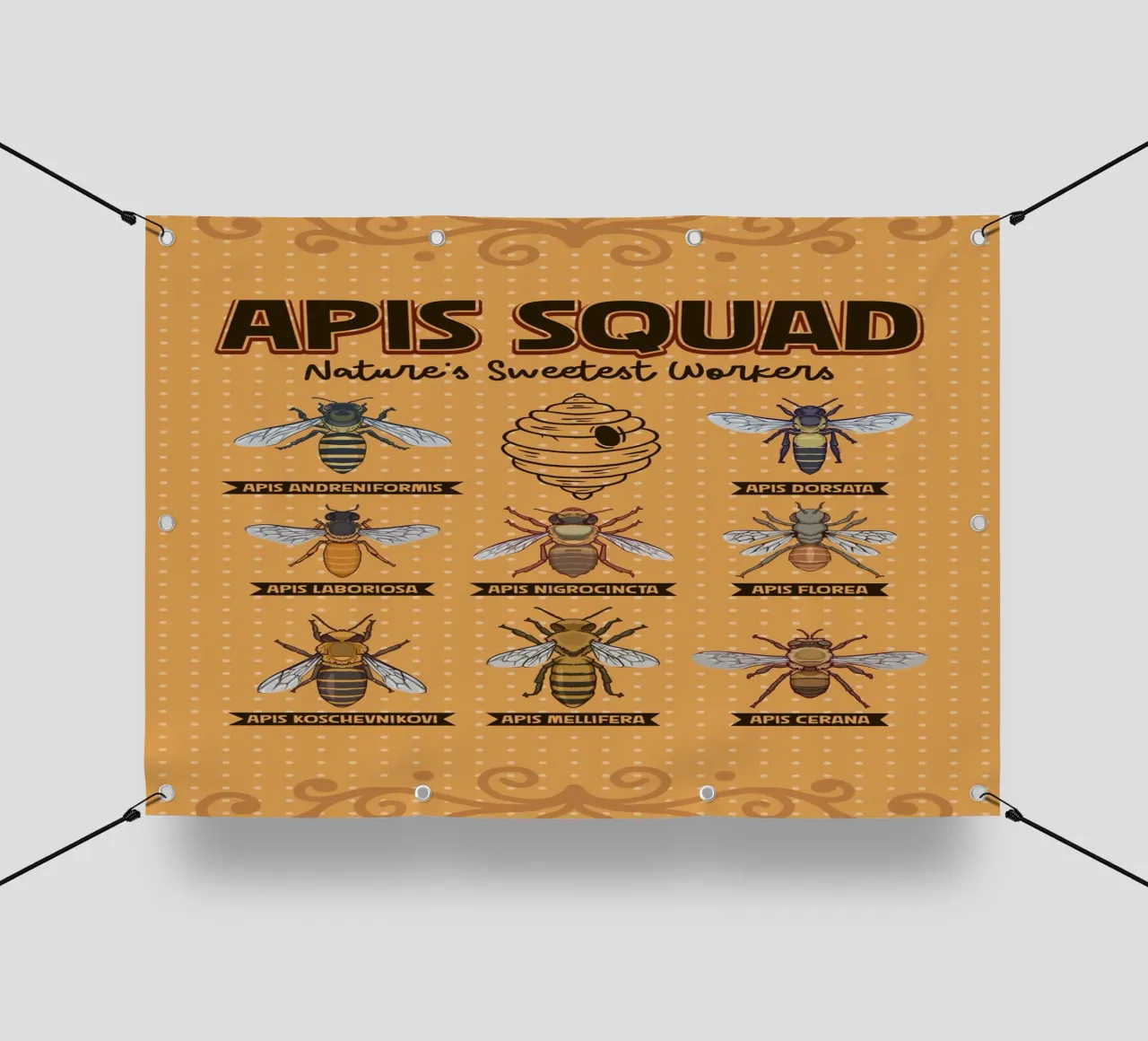 Le specie di api del genere Apis in sintesi telo in pvc da pixelbull - medieval art and more