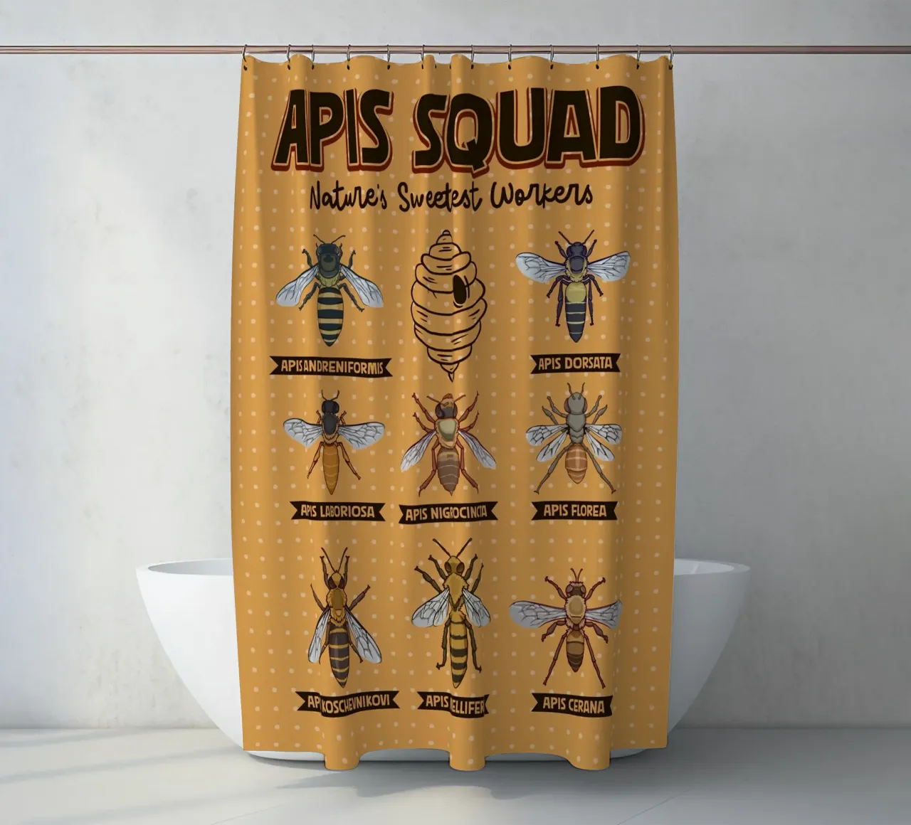 Le specie di api del genere Apis in sintesi tenda da doccia da pixelbull - medieval art and more