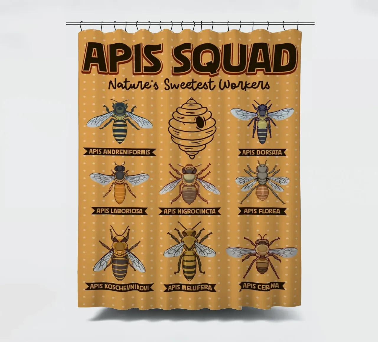 Le specie di api del genere Apis in sintesi tenda da doccia da pixelbull - medieval art and more