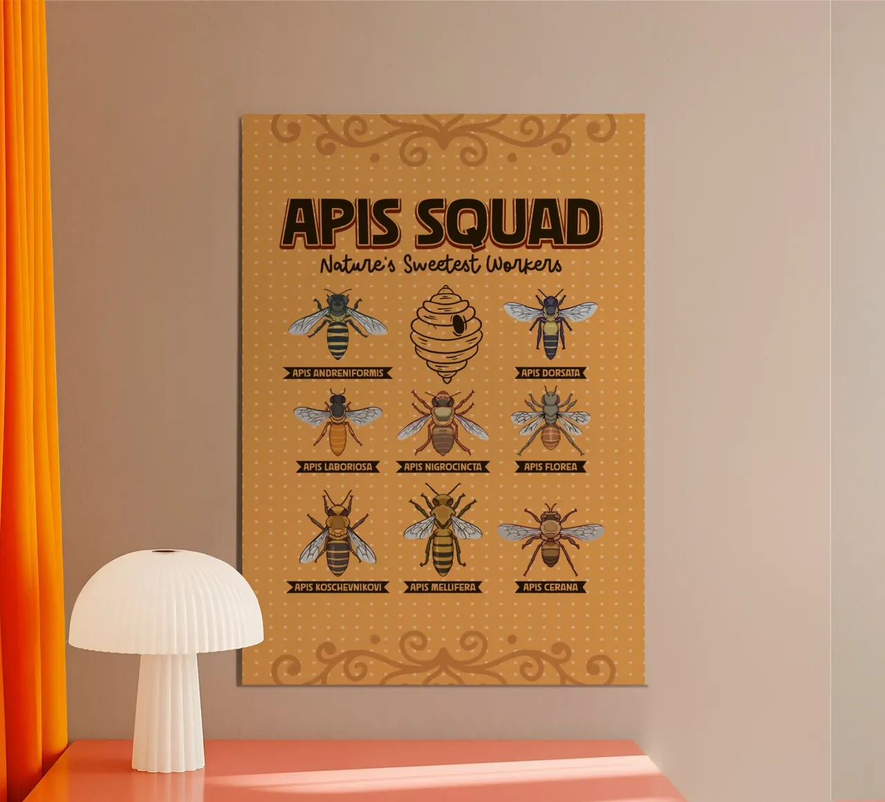 Le specie di api del genere Apis in sintesi alluminio dibond da pixelbull - medieval art and more