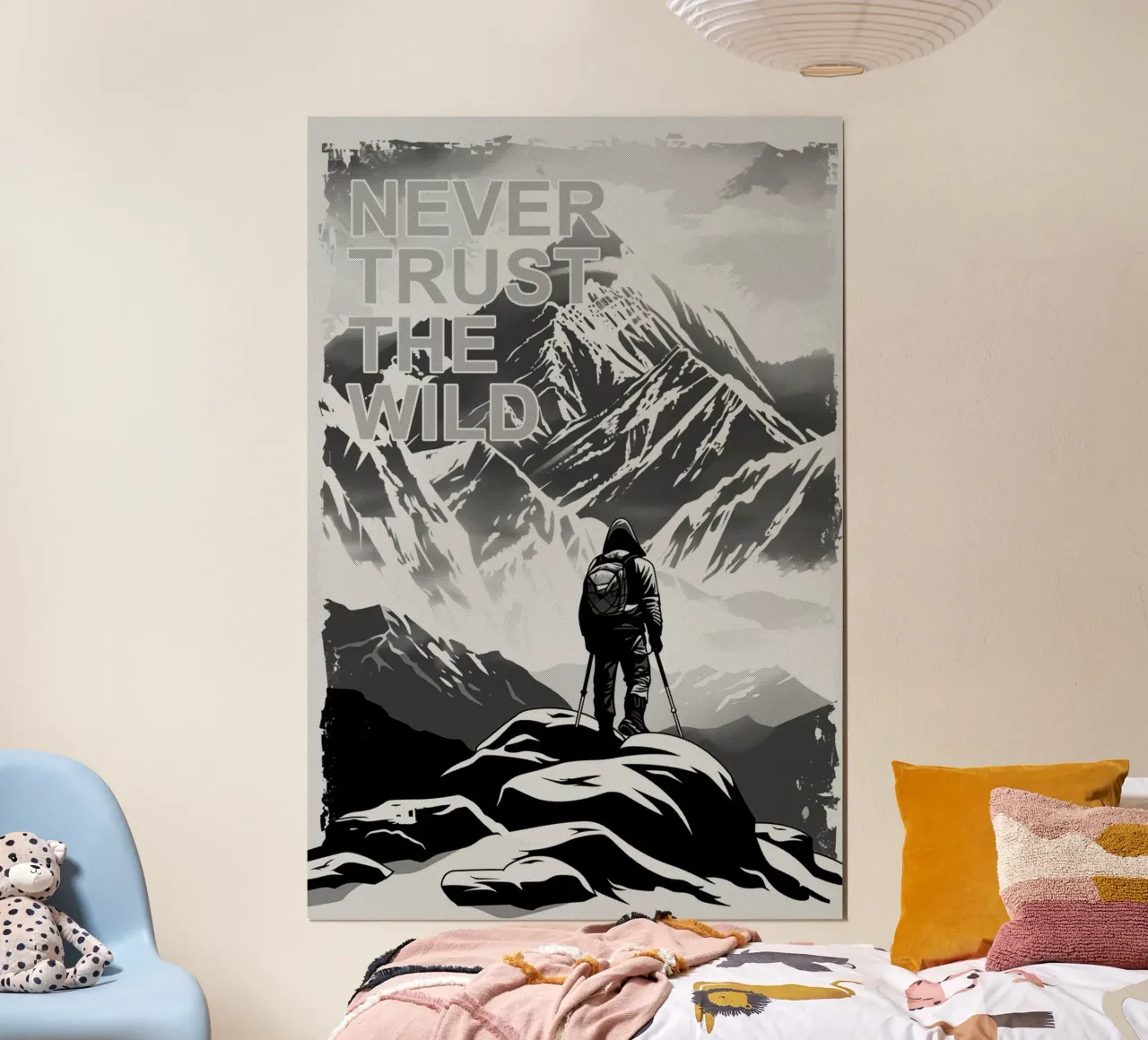 Never Trust The Wild | Outdoor Design poster con telaio in plastica da Autofocus