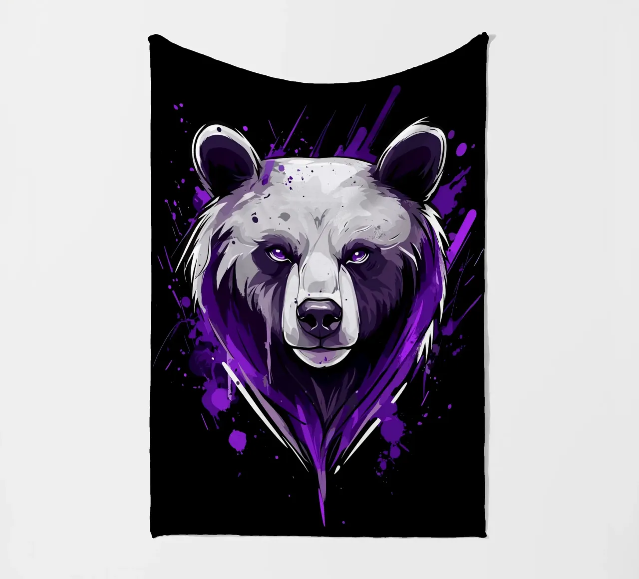 Testa di orso espressiva in stile graffiti coperta in pile da pixelbull - medieval art and more