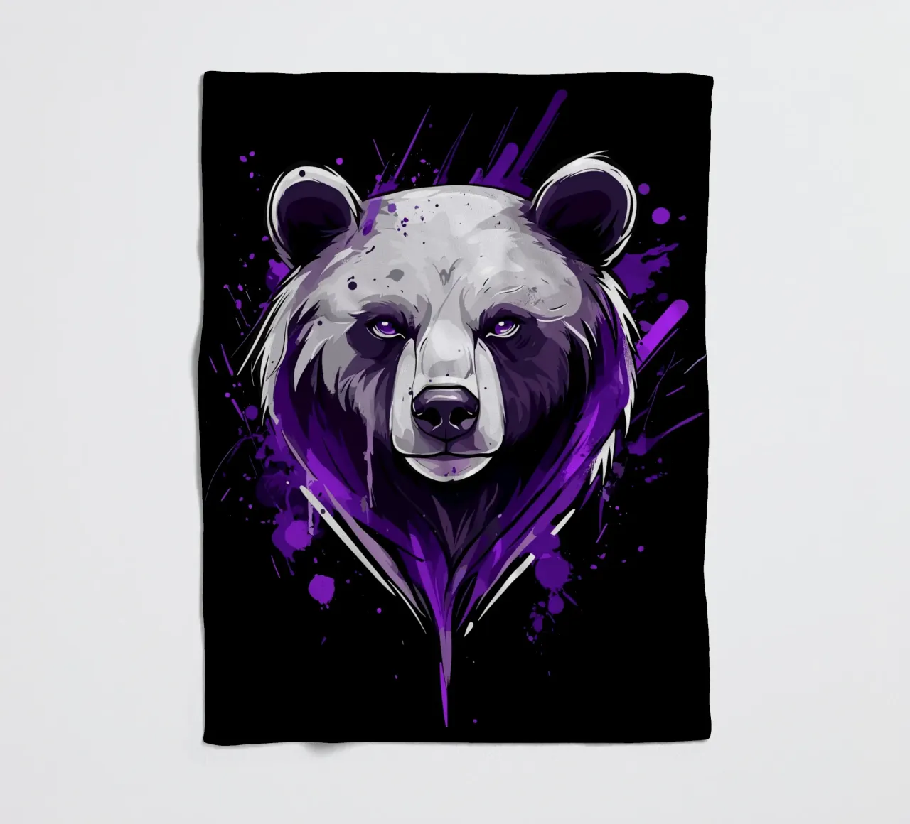Testa di orso espressiva in stile graffiti coperta in pile da pixelbull - medieval art and more