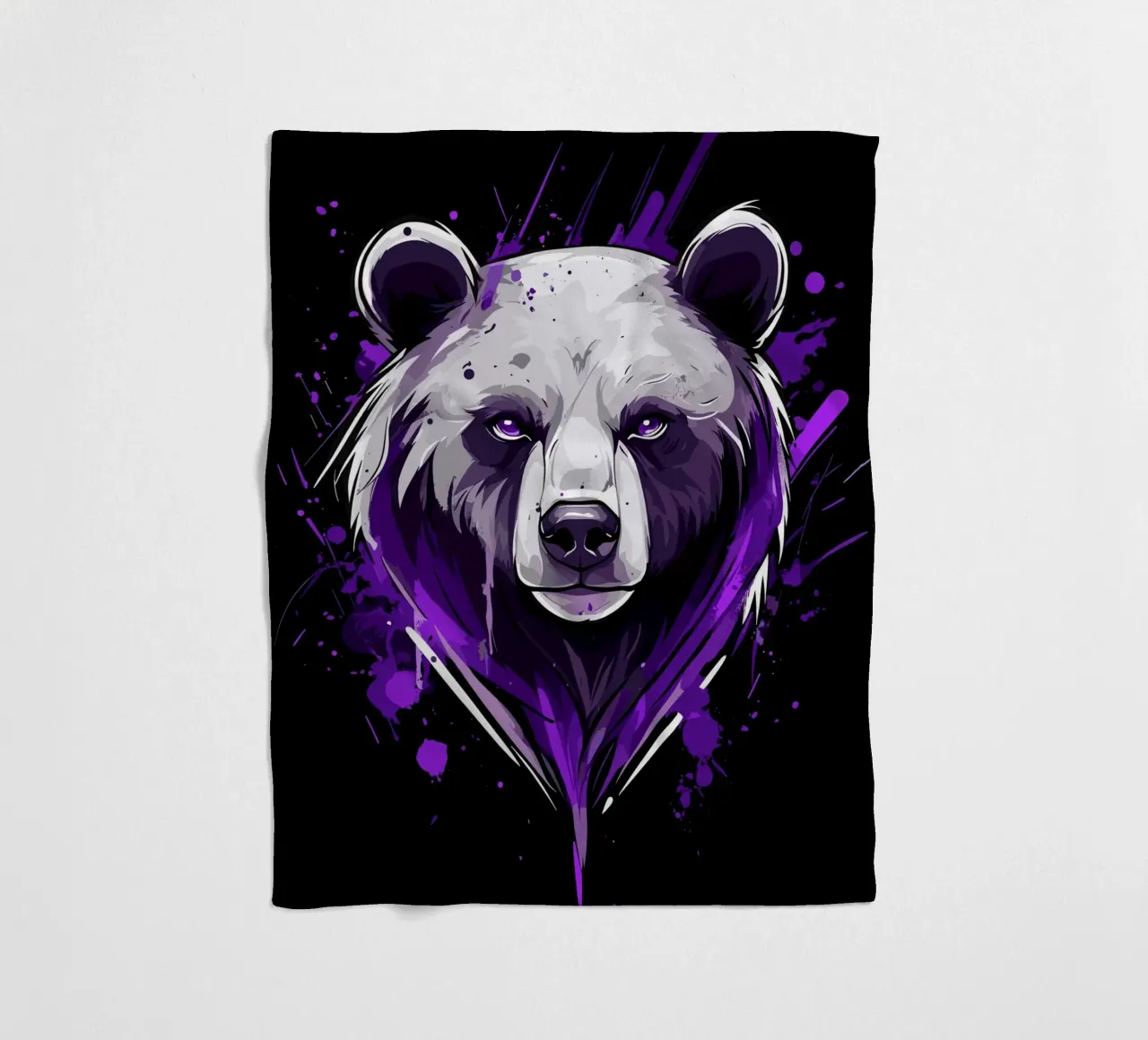 Testa di orso espressiva in stile graffiti coperta in pile da pixelbull - medieval art and more