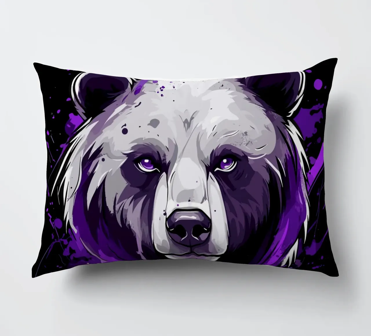 Testa di orso espressiva in stile graffiti cuscino da pixelbull - medieval art and more