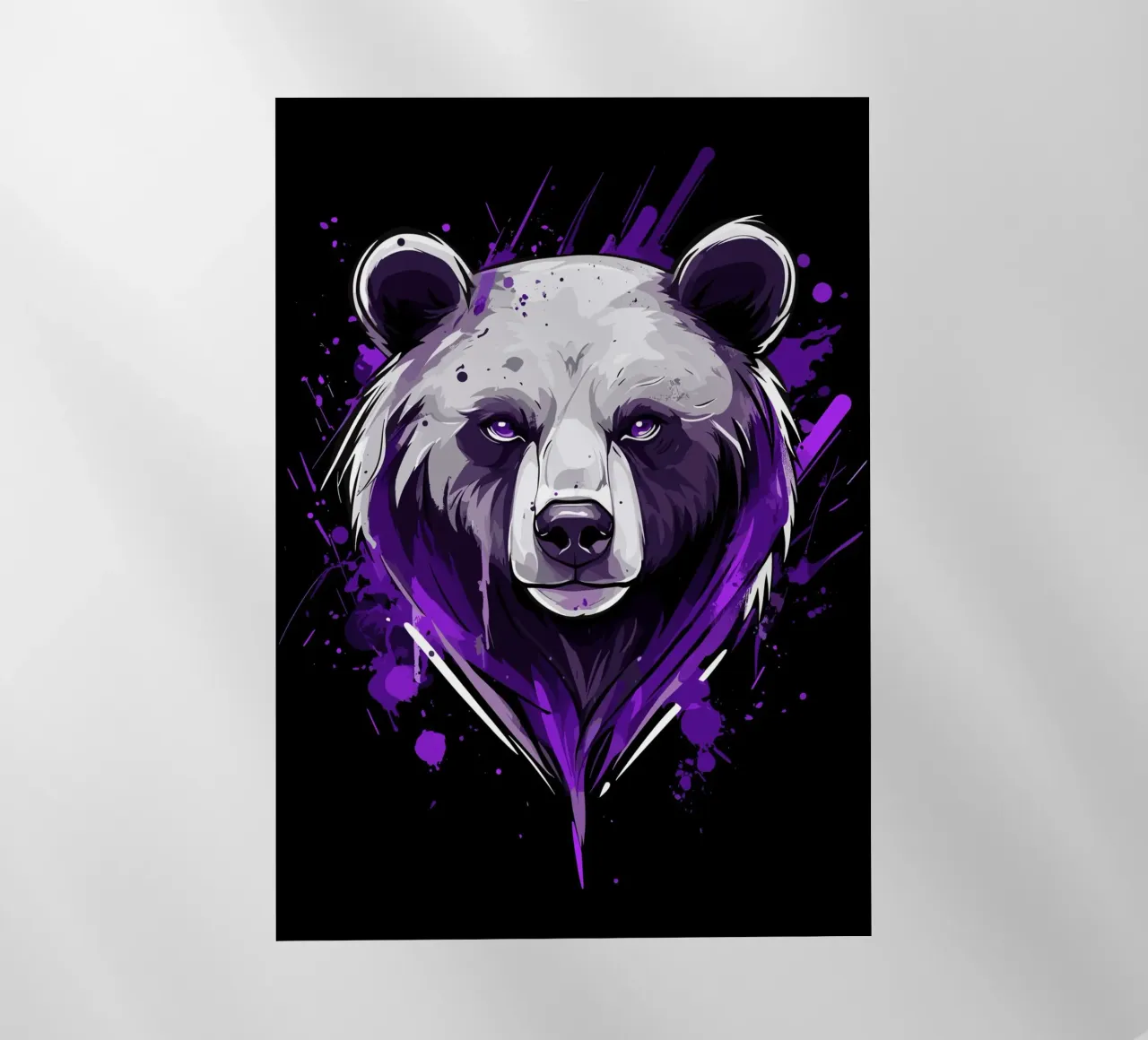 Testa di orso espressiva in stile graffiti pellicola backlit da pixelbull - medieval art and more