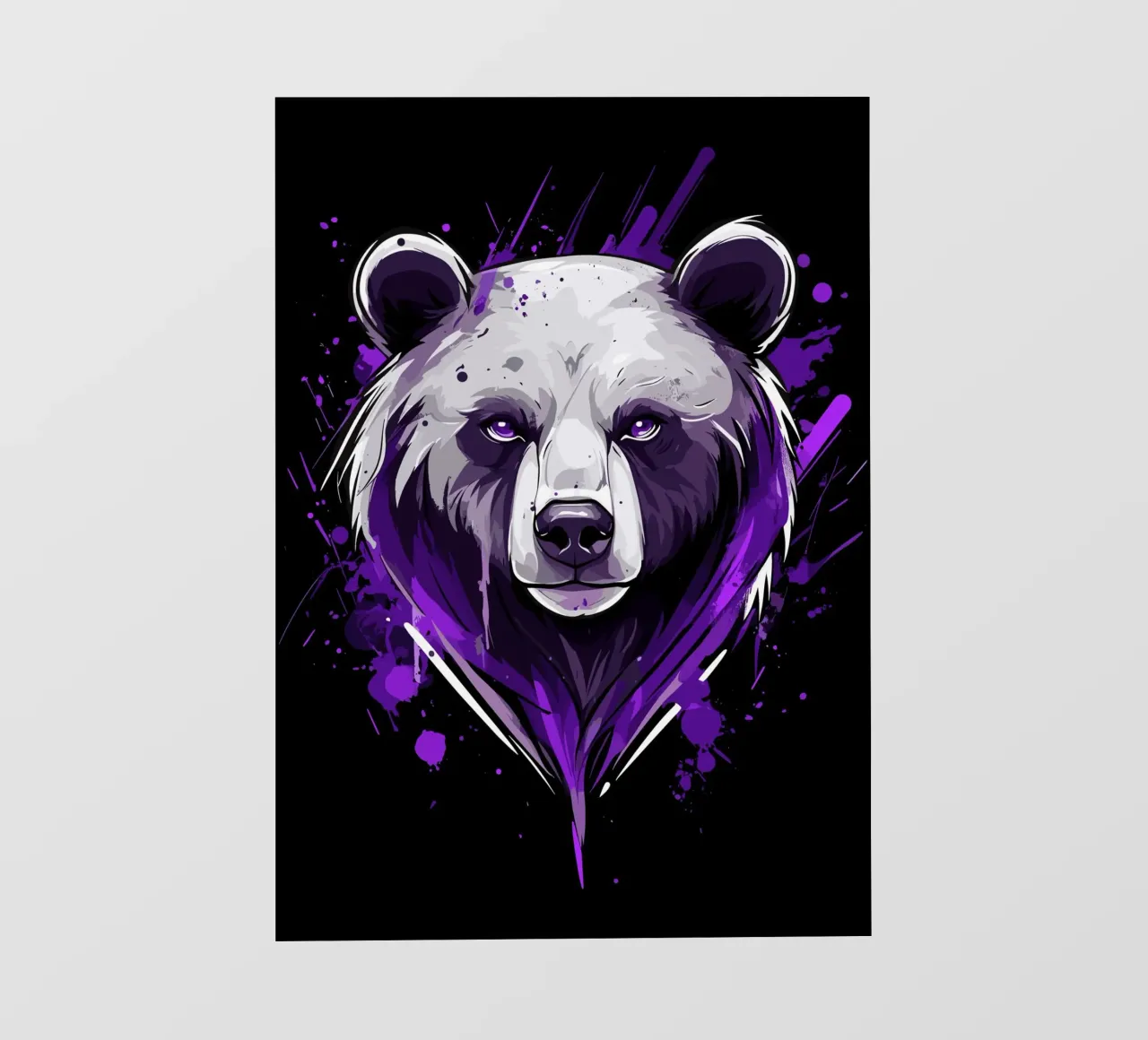 Testa di orso espressiva in stile graffiti telo in pvc da pixelbull - medieval art and more