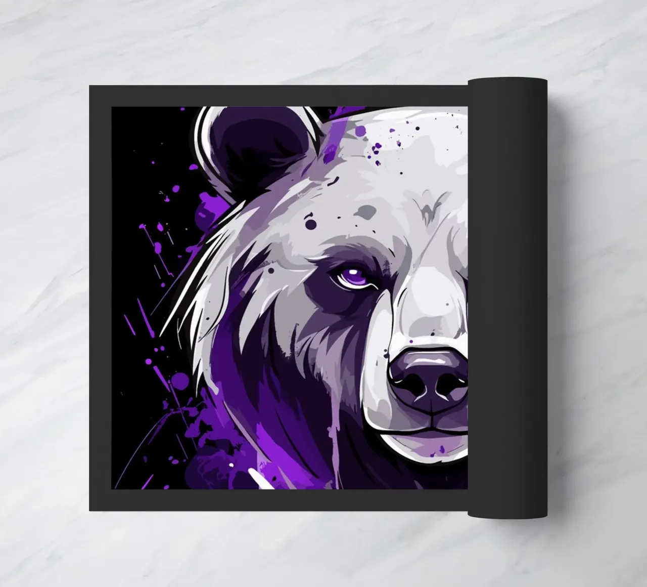 Testa di orso espressiva in stile graffiti zerbino da pixelbull - medieval art and more