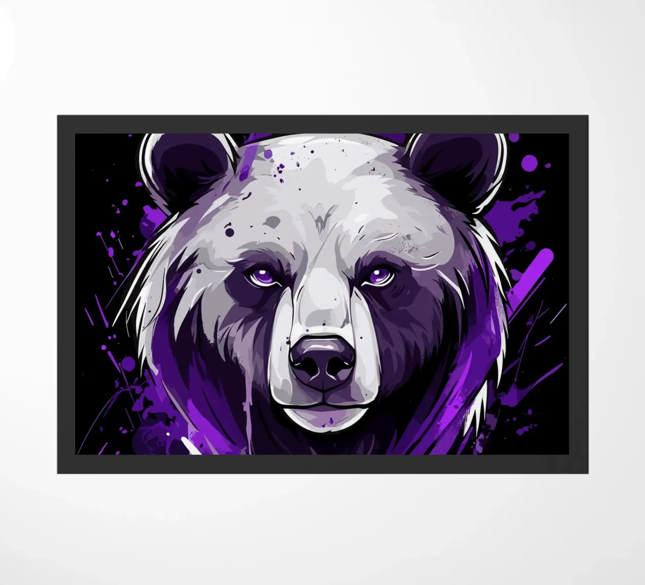 Testa di orso espressiva in stile graffiti zerbino da pixelbull - medieval art and more