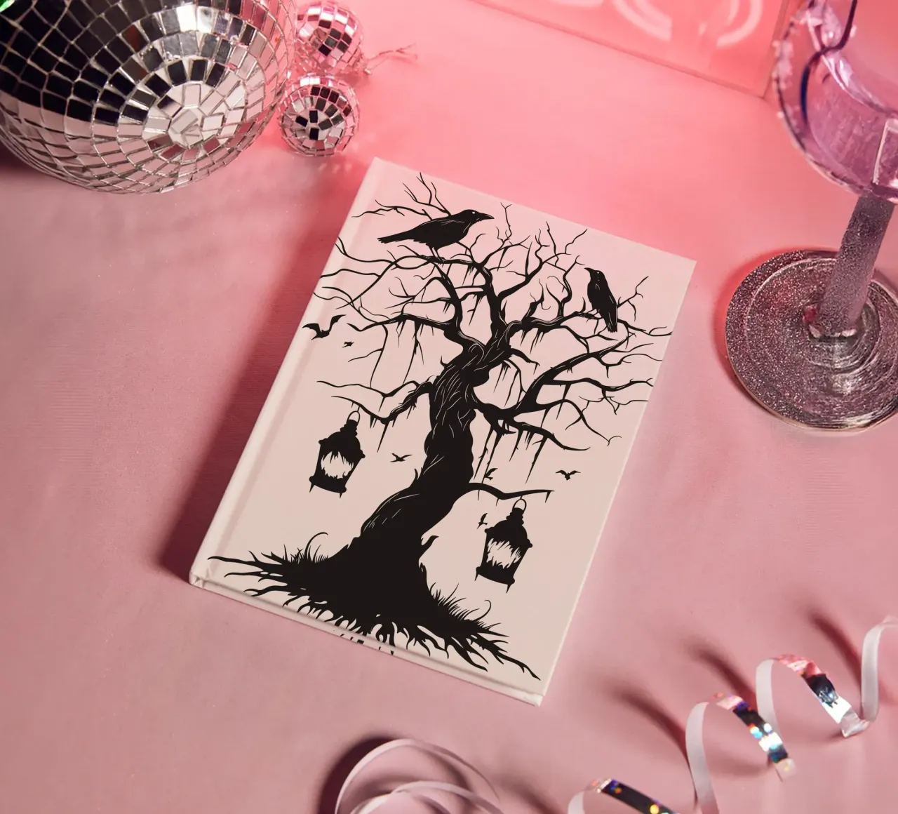 Albero mistico con corvi e lanterne diario da pixelbull - medieval art and more