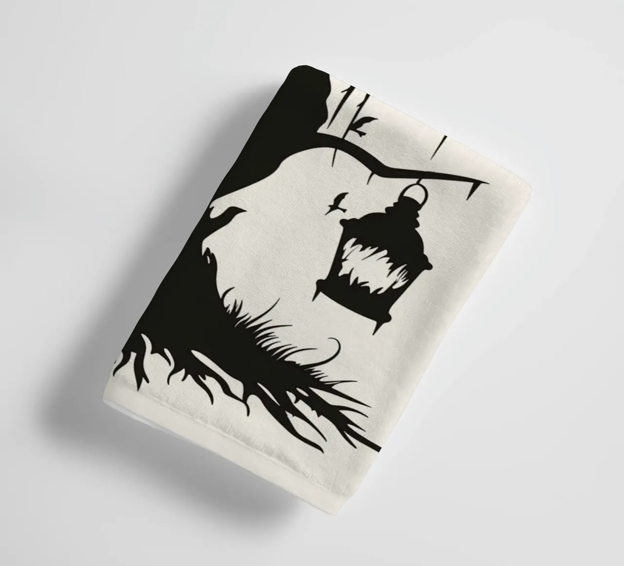 Mystical tree with ravens and lanterns towel by pixelbull - medieval art and more