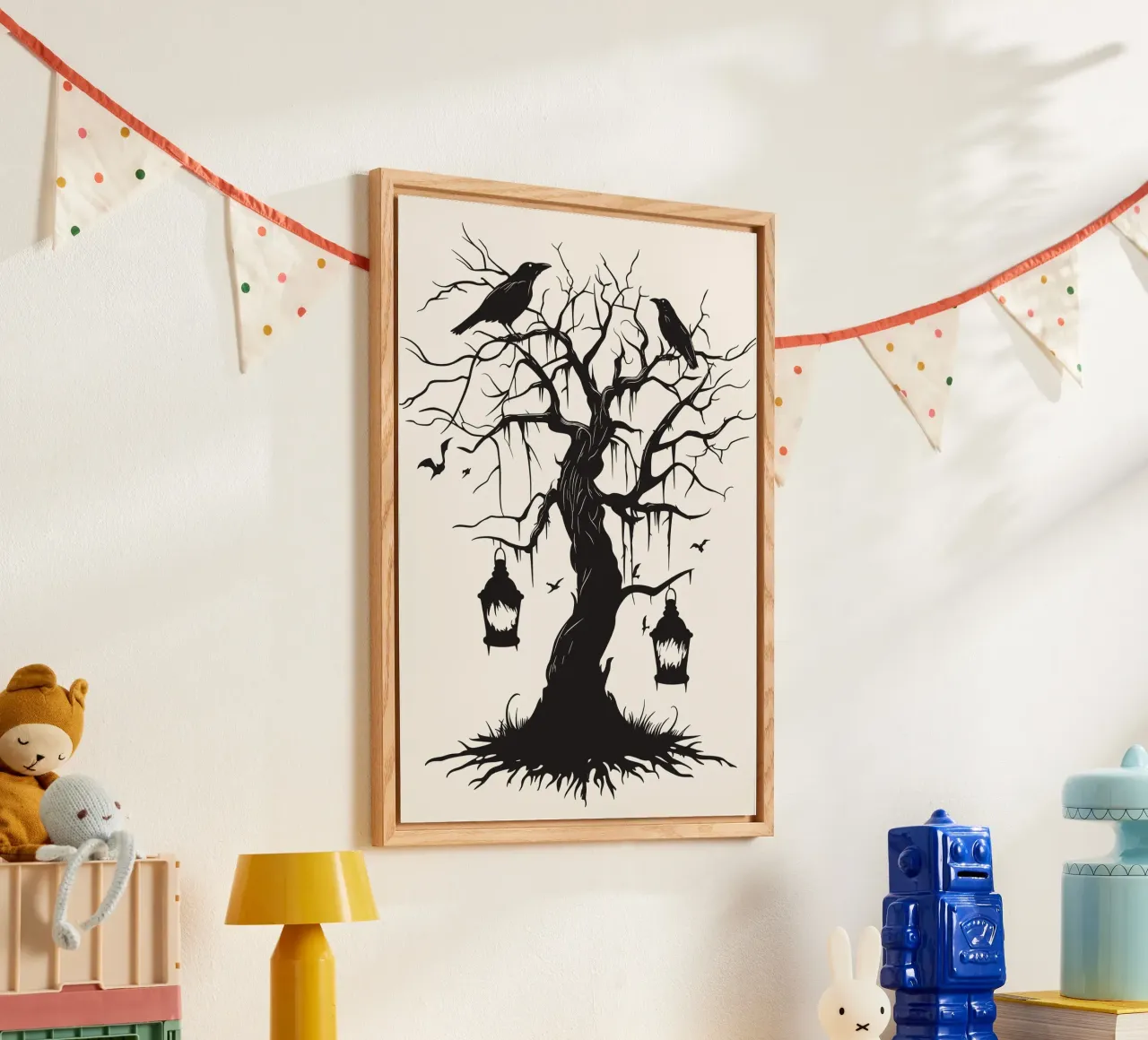 Albero mistico con corvi e lanterne plexiglass da pixelbull - medieval art and more