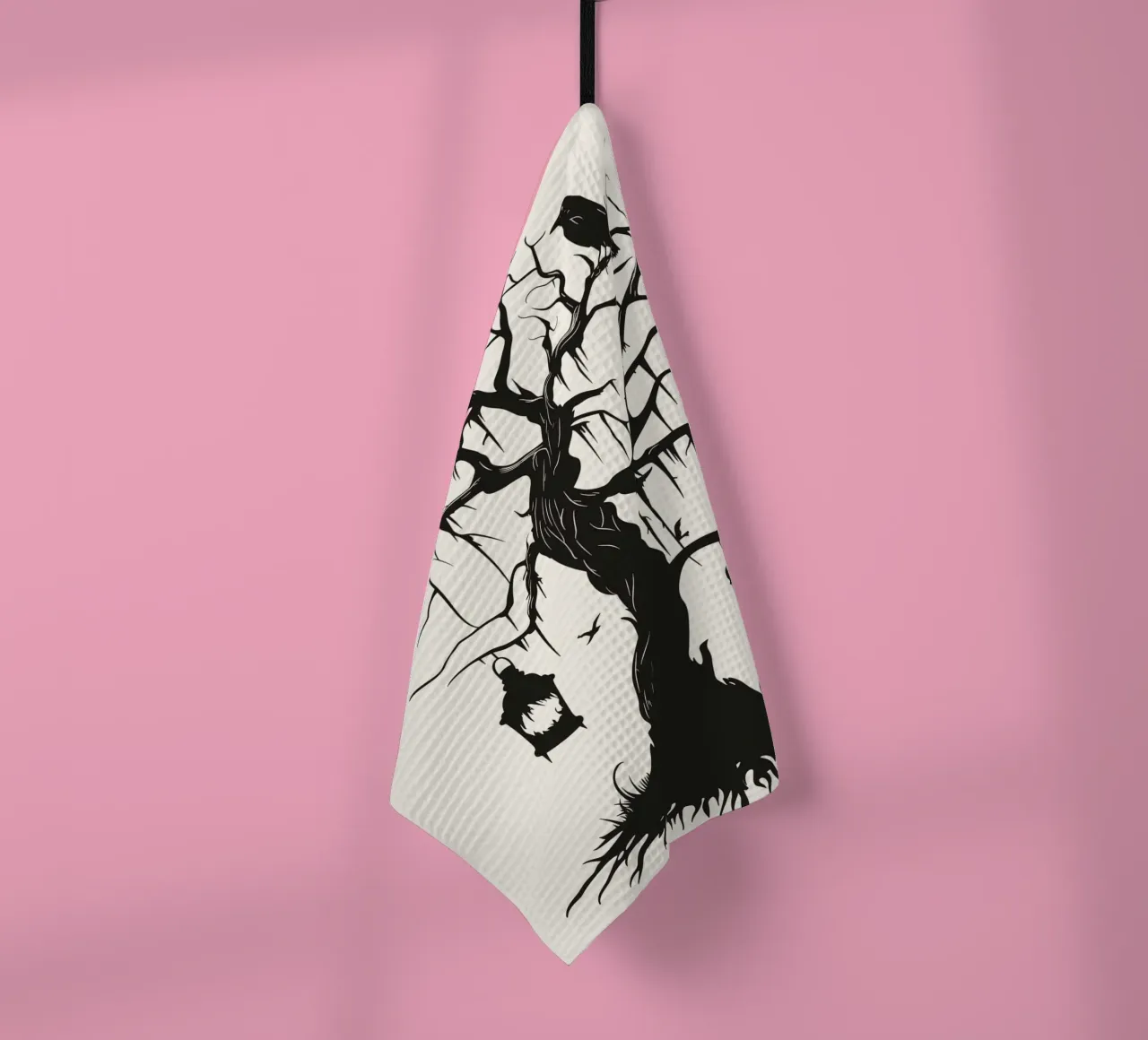 Albero mistico con corvi e lanterne canovaccio da cucina da pixelbull - medieval art and more