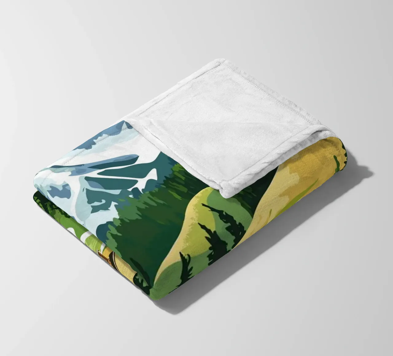 Idillio alpino con cascine e mucche coperta in pile da pixelbull - medieval art and more
