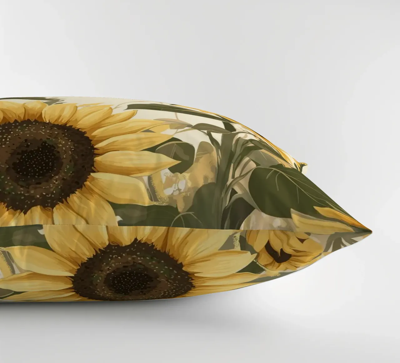 Campo di girasoli con api in volo cuscino da pixelbull - medieval art and more