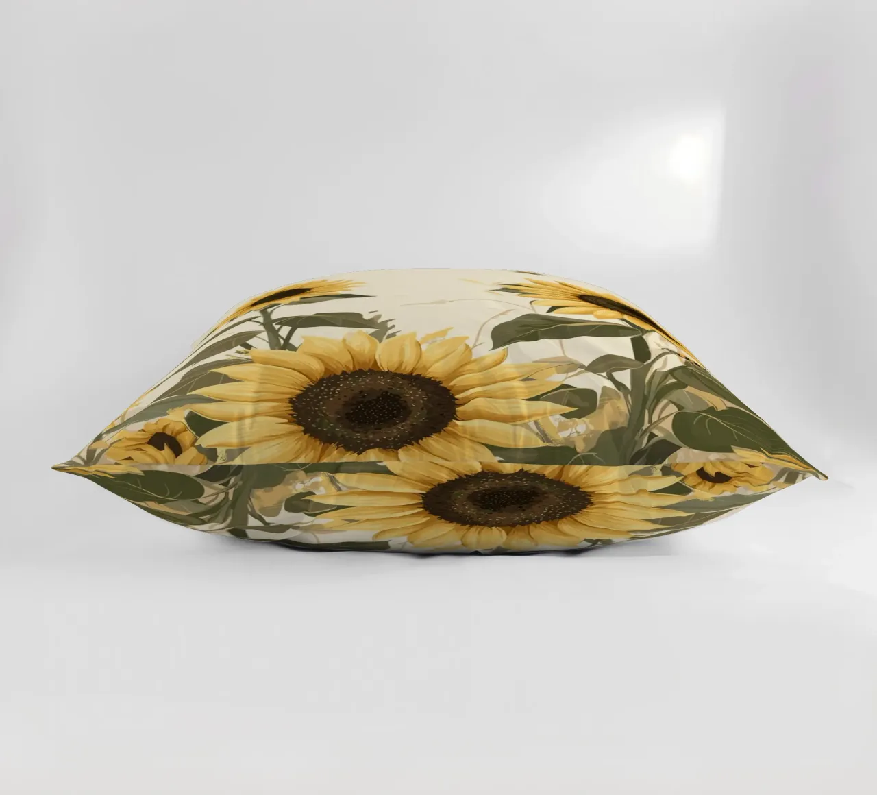 Campo di girasoli con api in volo cuscino da pixelbull - medieval art and more