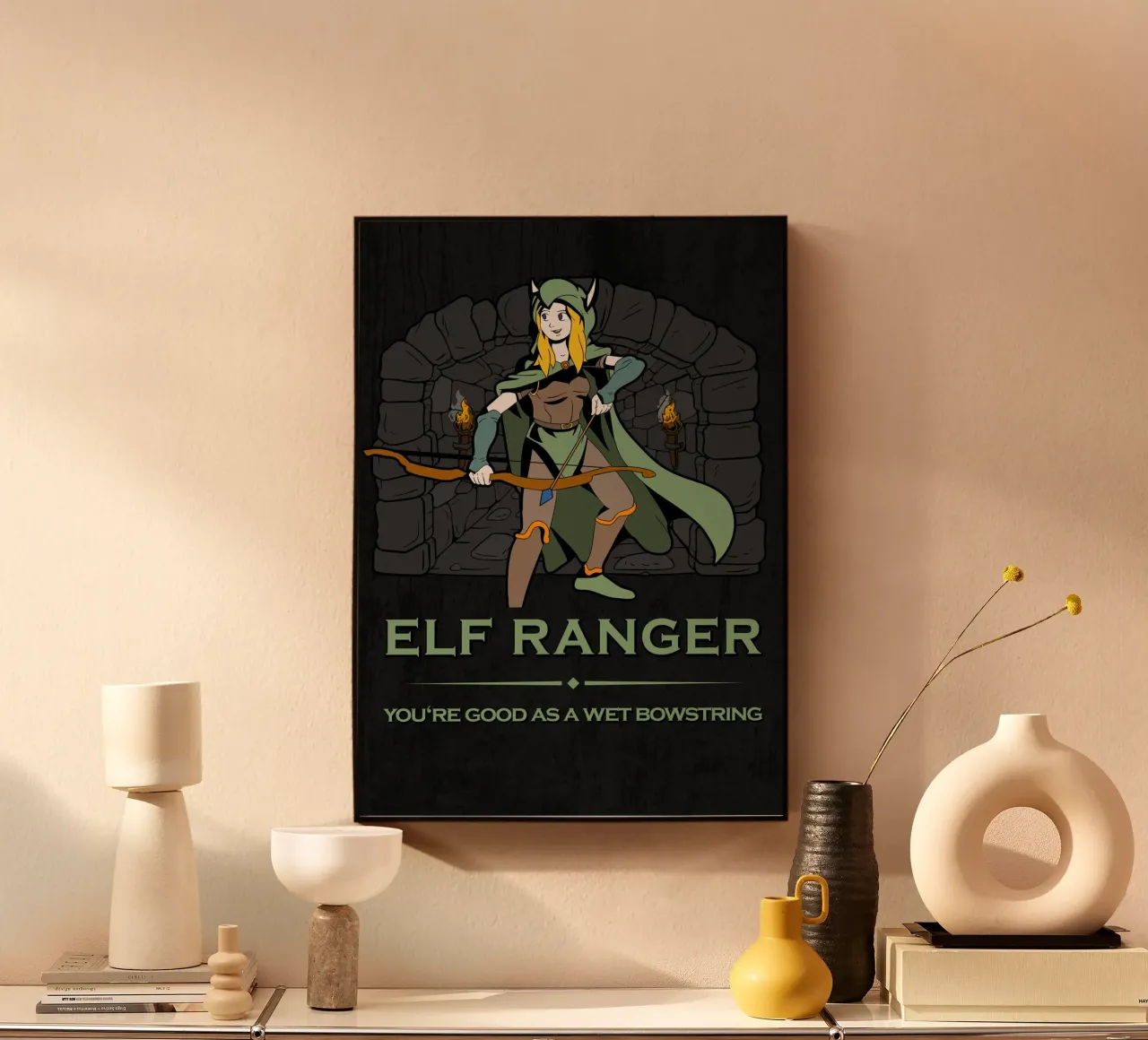 Ranger elfico con arco pronto plexiglass da pixelbull - medieval art and more