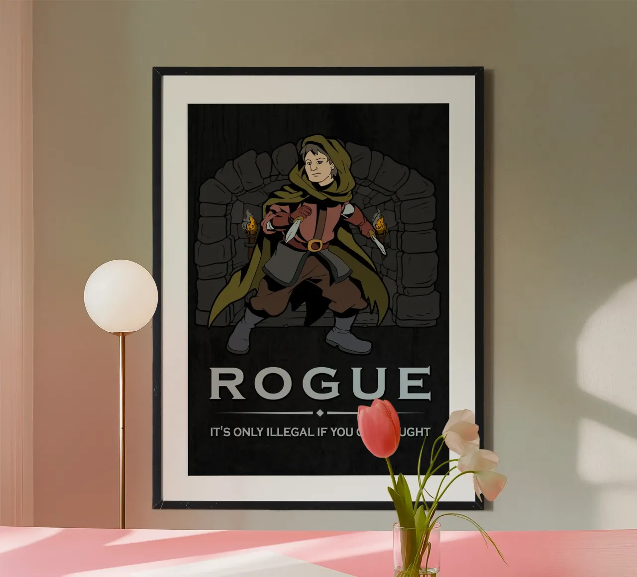 Pícaro astuto con dagas en emboscada hahnemühle de pixelbull - medieval art and more