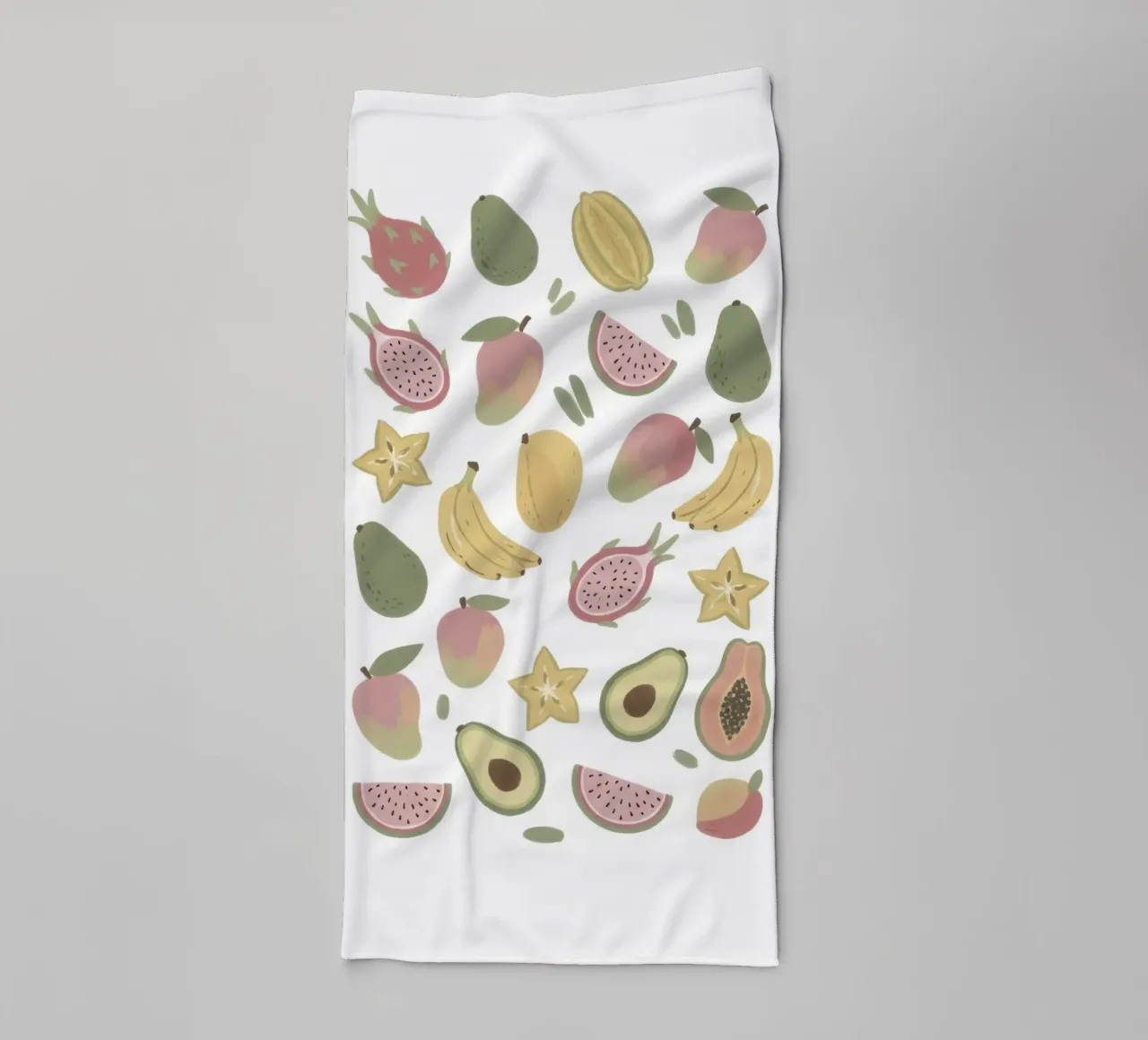 Abstract Tropical Fruit Pattern Art Print towel by Melloi Art Print