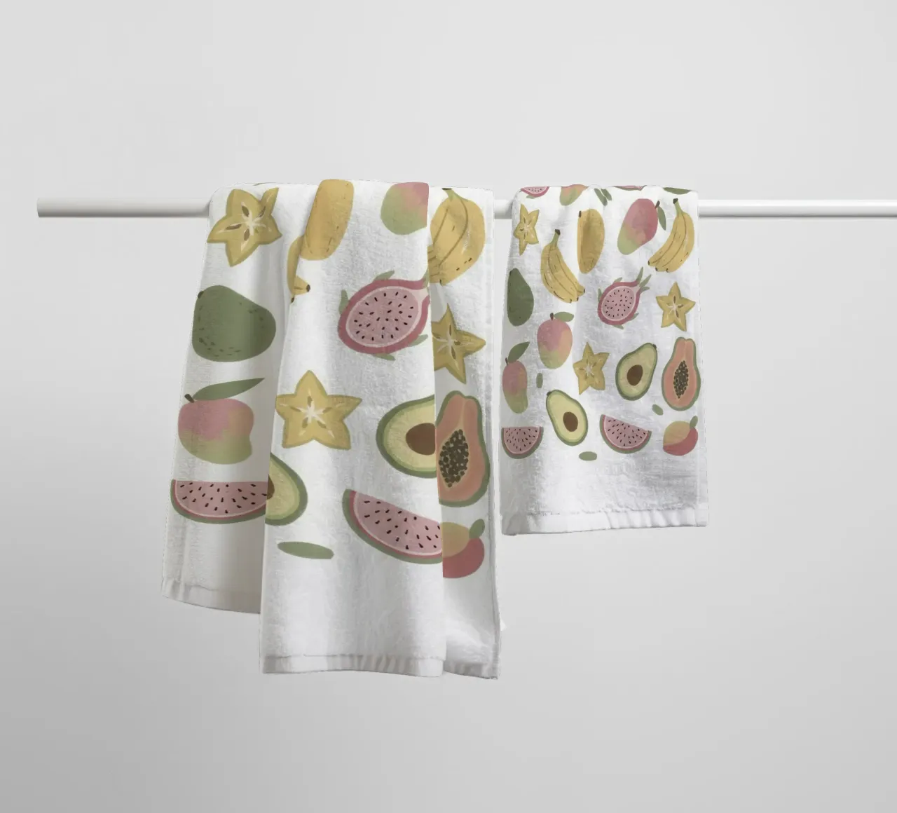 Abstract Tropical Fruit Pattern Art Print towel by Melloi Art Print