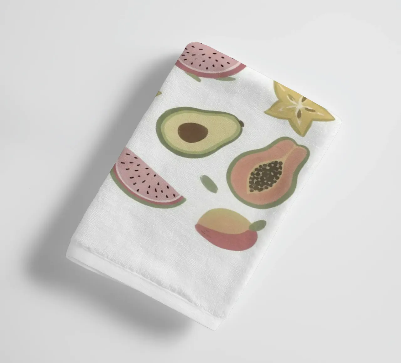 Abstract Tropical Fruit Pattern Art Print towel by Melloi Art Print