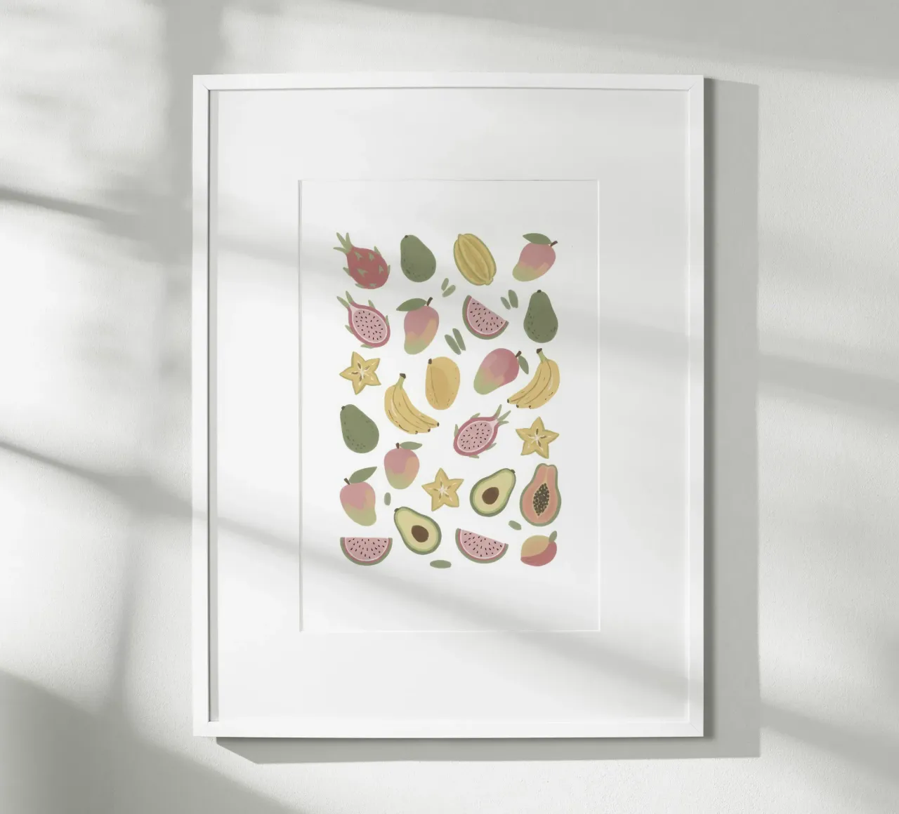 Abstract Tropical Fruit Pattern Art Print hahnemühle by Melloi Art Print