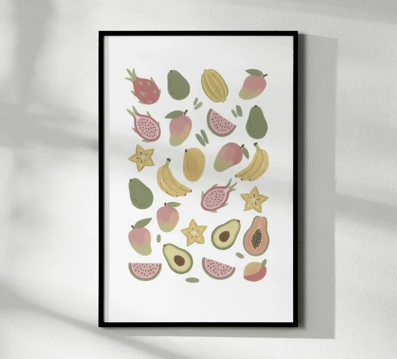 Abstract Tropical Fruit Pattern Art Print hahnemühle by Melloi Art Print