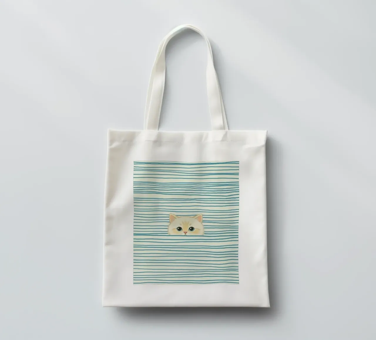 cat in striped line borsa in juta da beney