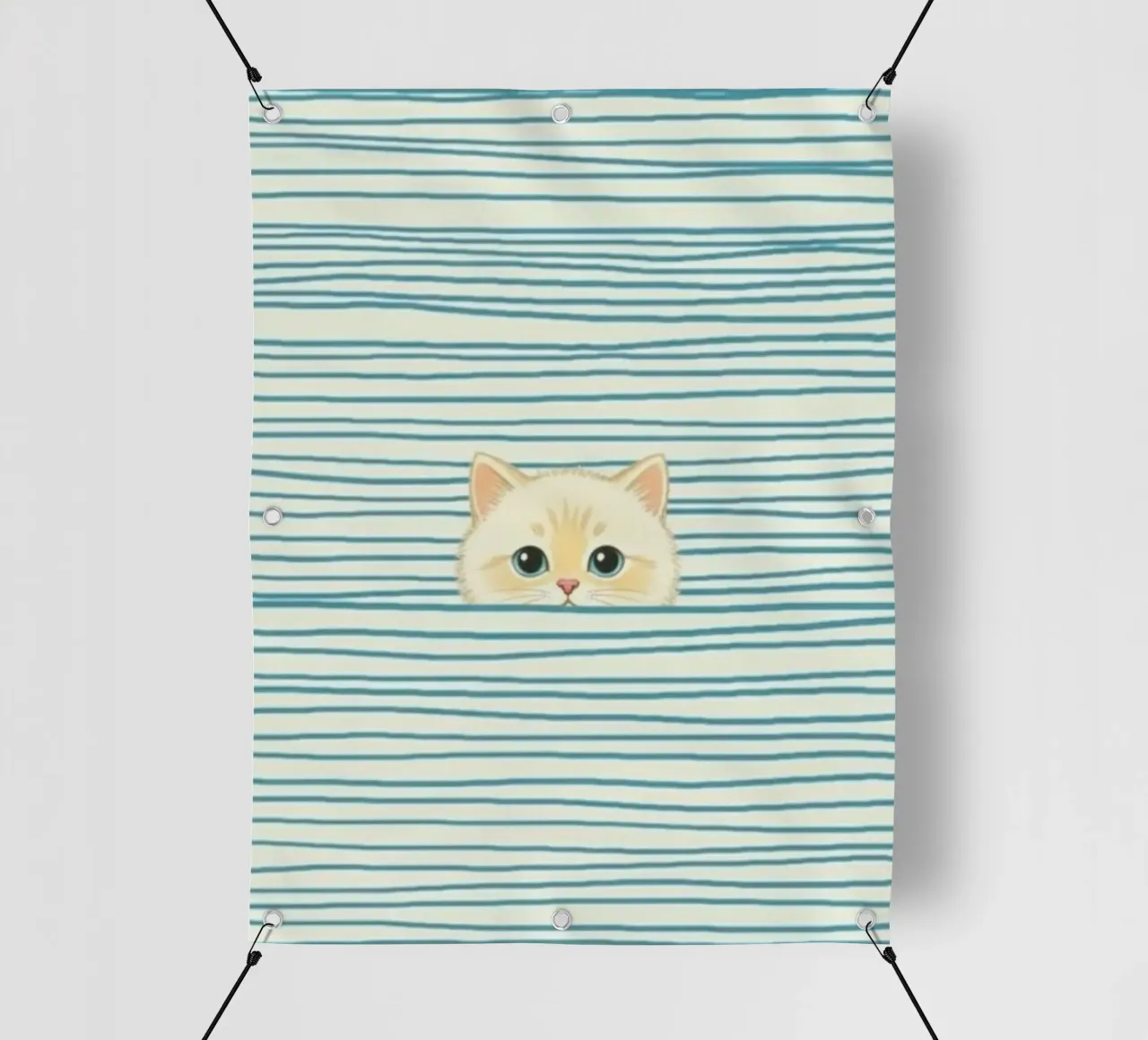 cat in striped line telo in pvc da beney