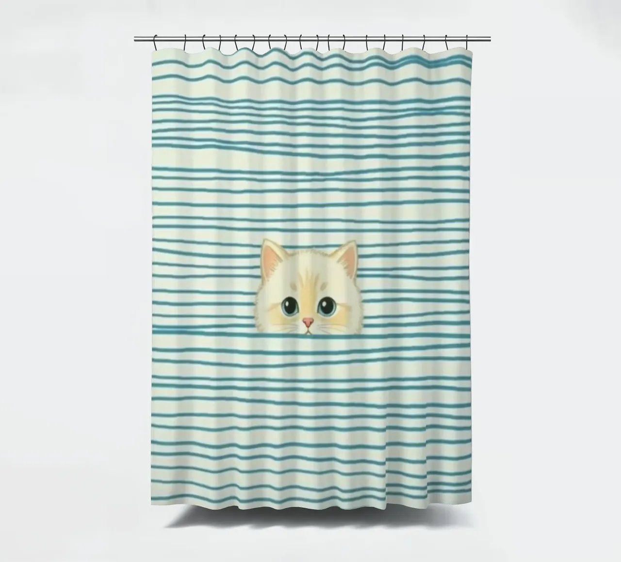 cat in striped line tenda da doccia da beney