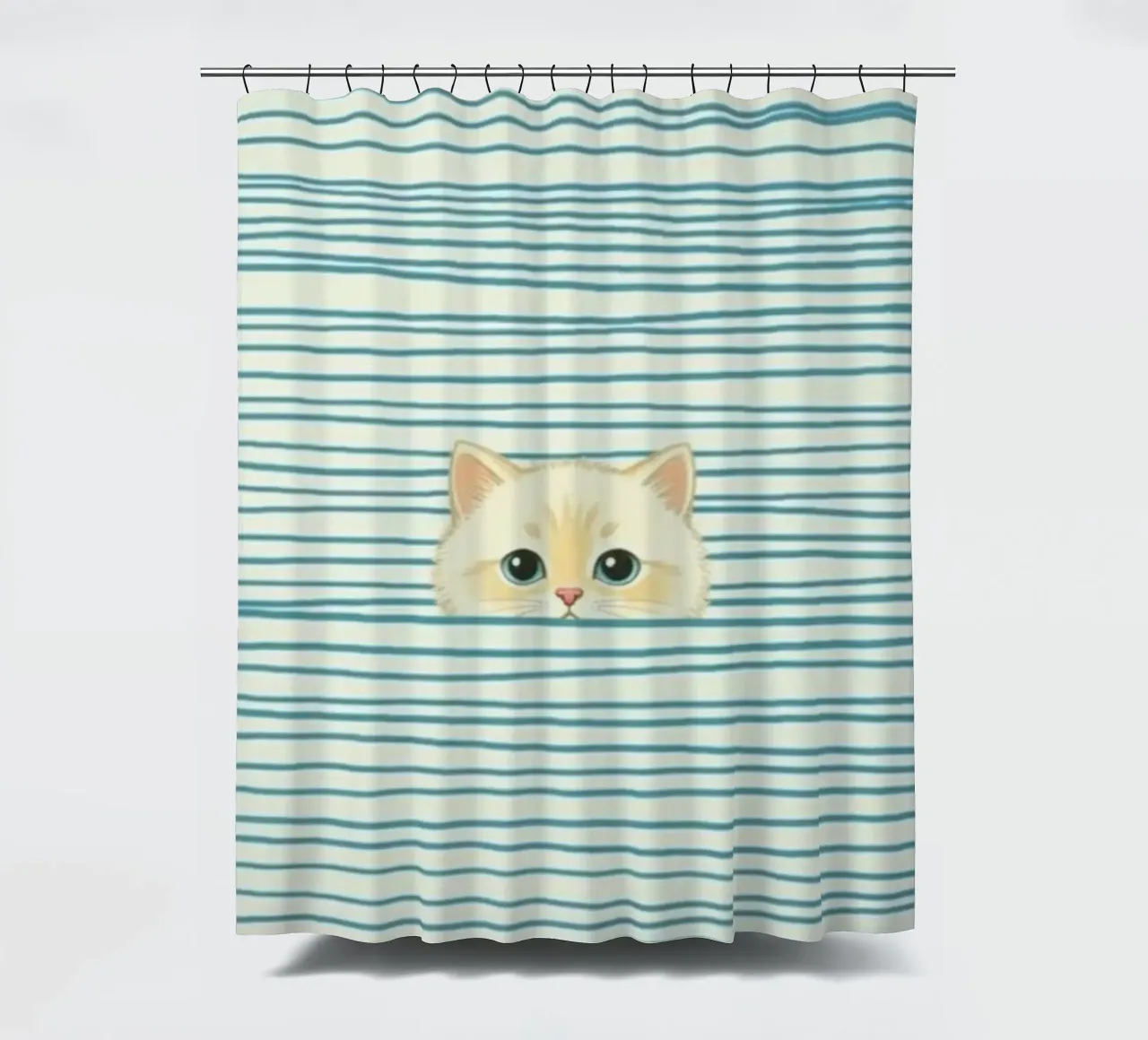 cat in striped line tenda da doccia da beney