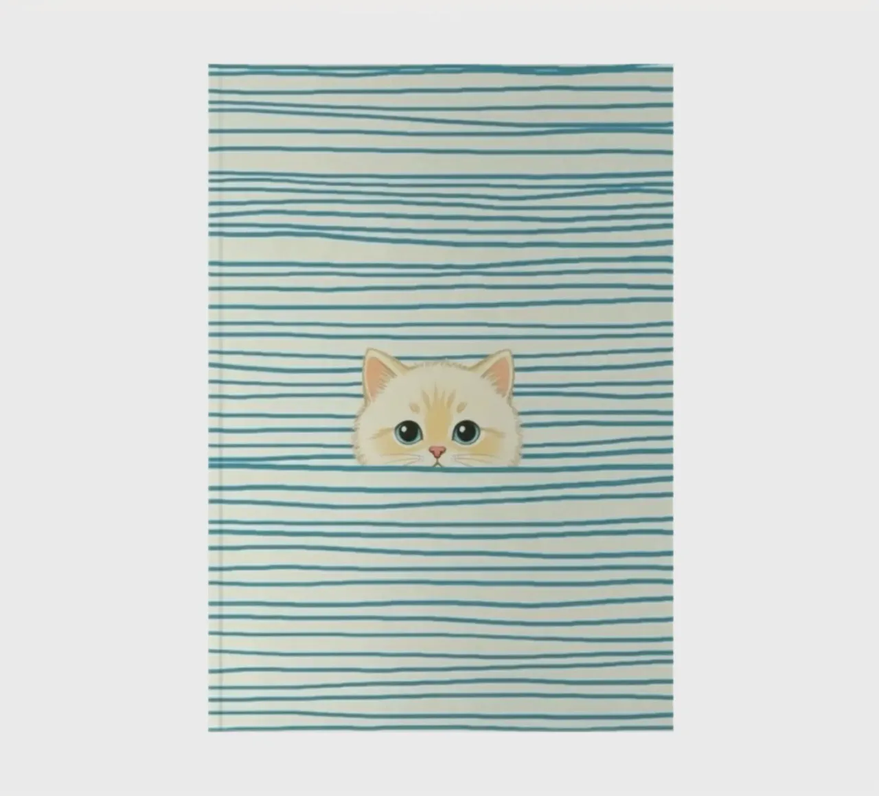 cat in striped line notebook by beney