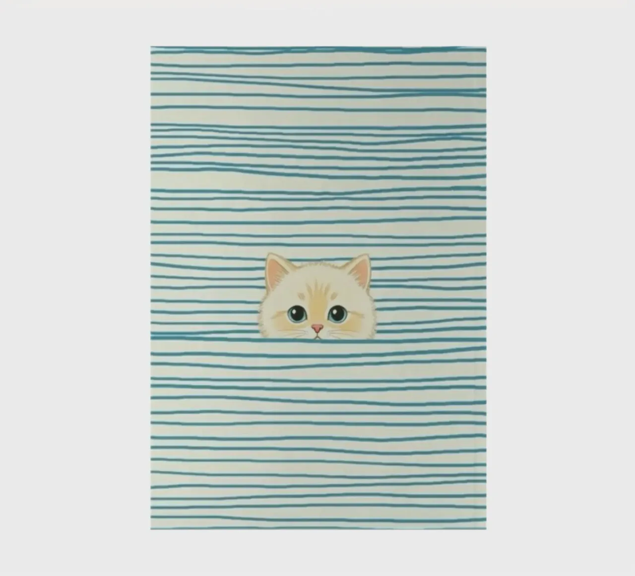 cat in striped line notebook by beney