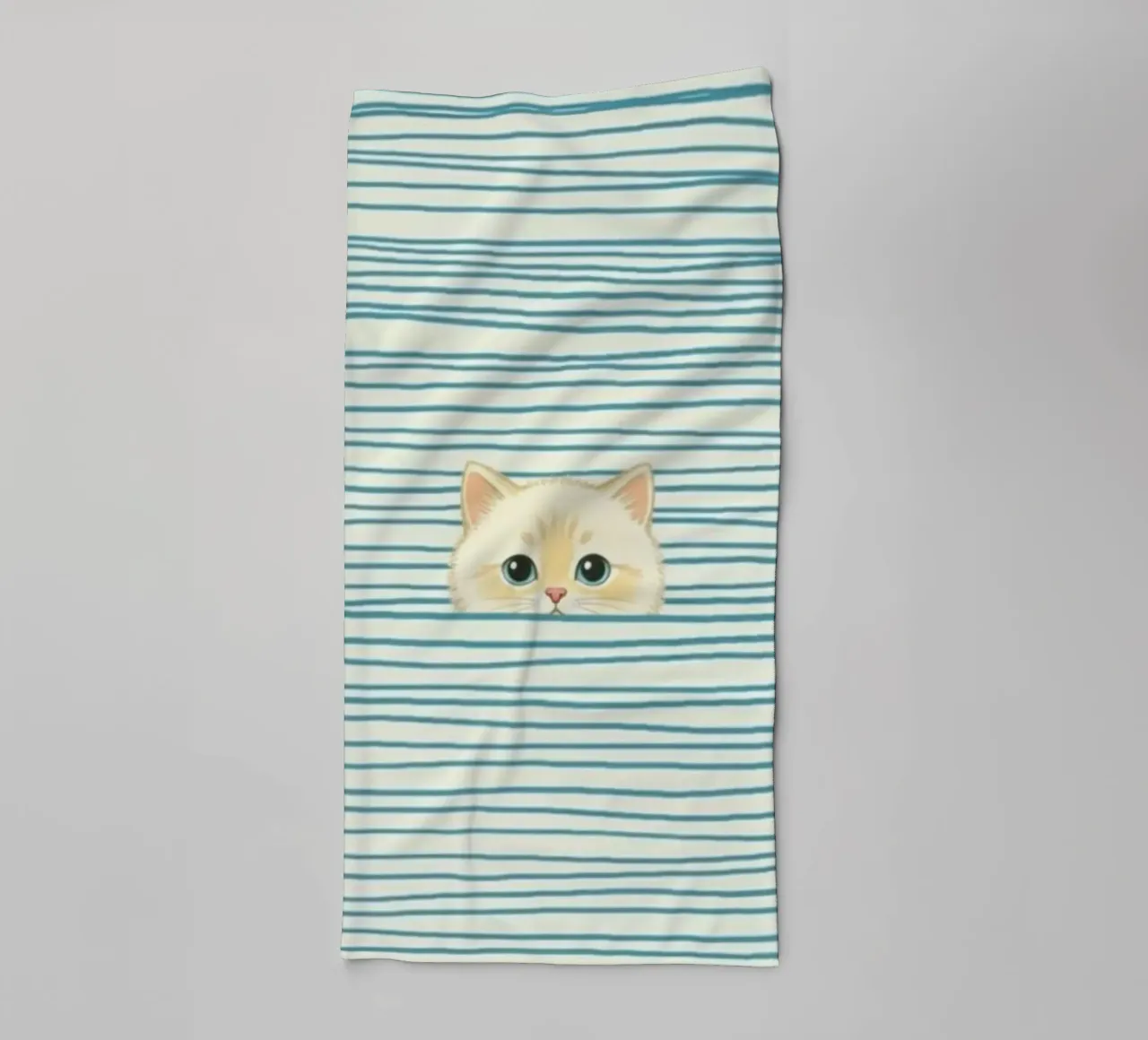 cat in striped line asciugamano da bagno da beney