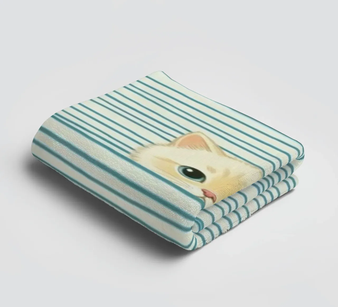 cat in striped line asciugamano da bagno da beney