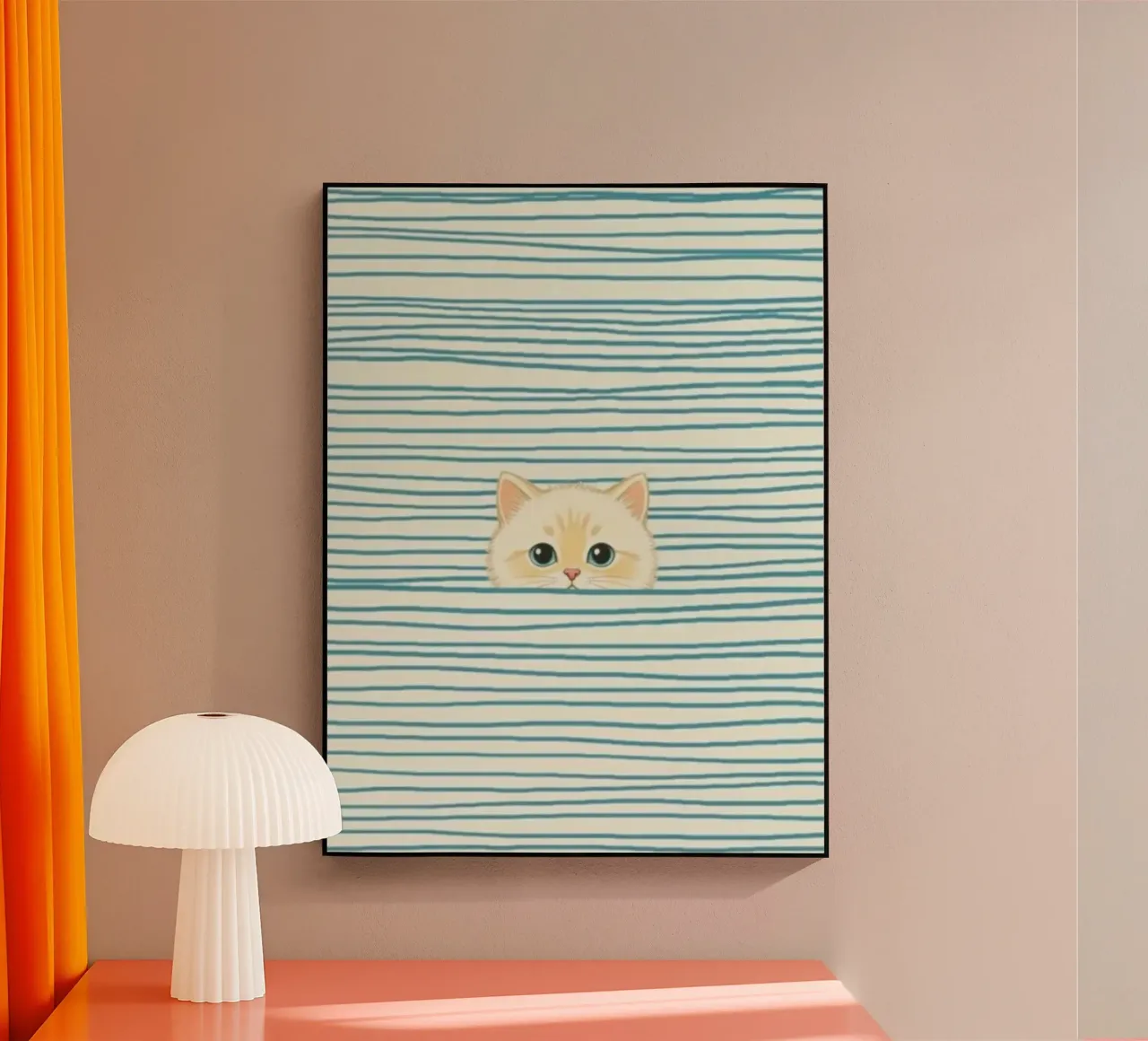 cat in striped line plexiglass da beney