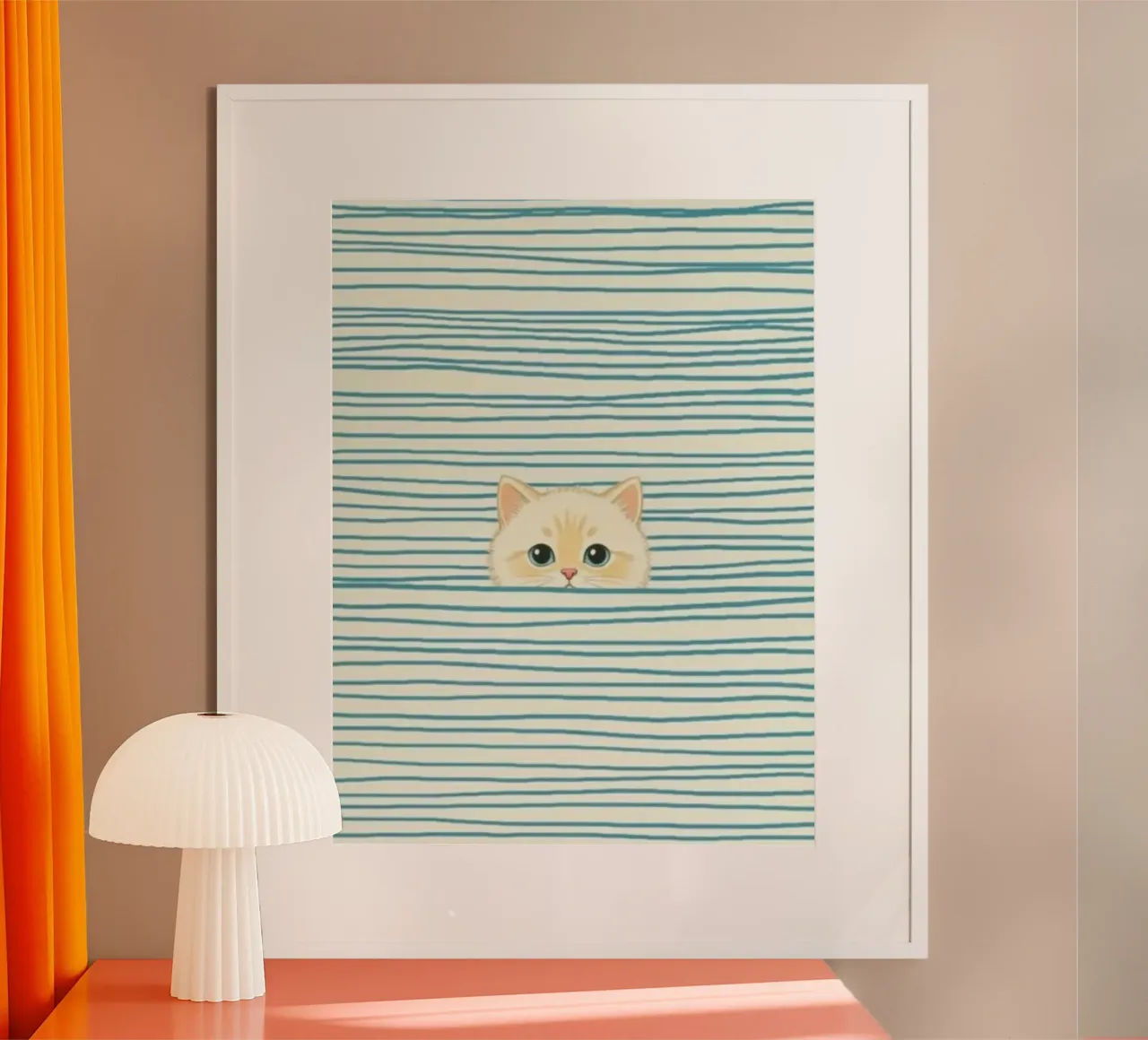 cat in striped line carta hahnemühle da beney