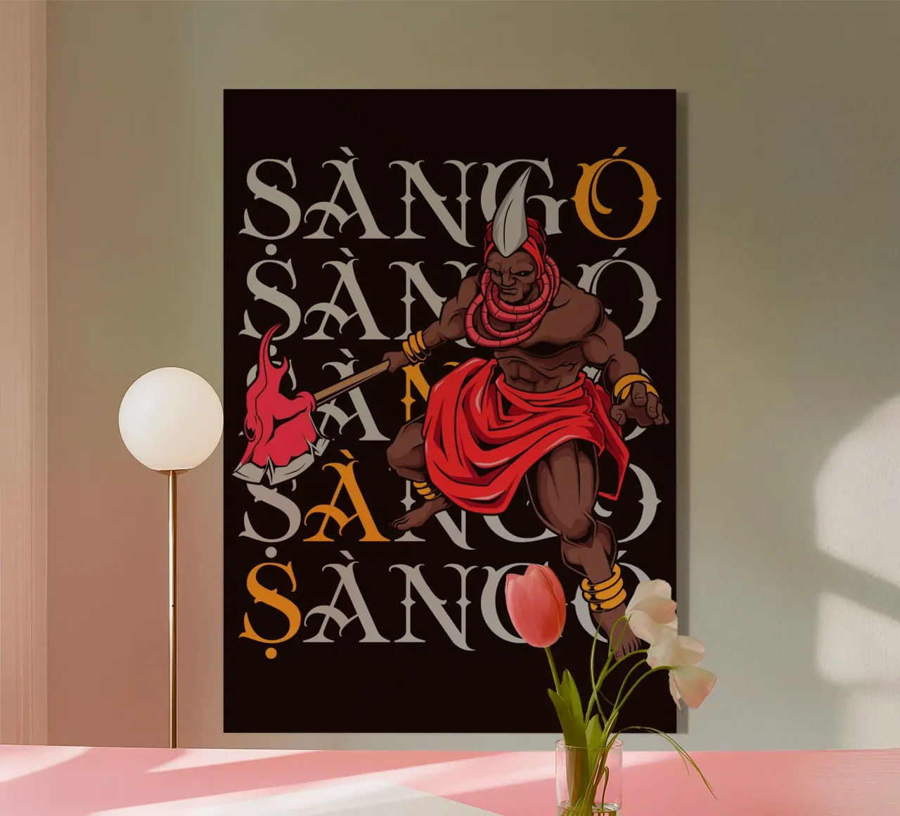 Sàngó - Il Signore del Tuono, del Fuoco e della Giustizia plexiglass da pixelbull - medieval art and more